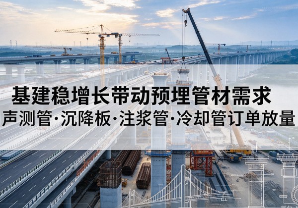 凤县基建稳增长带动预埋监测管材需求，声测管、沉降板、注浆管订单持续放量